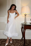 Heather | Women's Midi Dress A-Line Satin Summer Wedding Guest