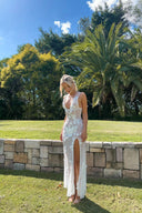 Ilyana | Women's Maxi Dress V-Neck Mesh Summer Evening