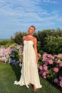Imogen | Women's Maxi Dress Strapless Satin Summer Wedding Guest