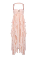 Imogen | Women's Maxi Dress Strapless Satin Summer Wedding Guest