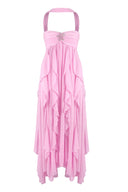 Imogen | Women's Maxi Dress Strapless Satin Summer Wedding Guest