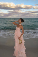 Imogen | Women's Maxi Dress Strapless Satin Summer Wedding Guest