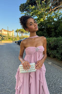 Imogen | Women's Maxi Dress Strapless Satin Summer Wedding Guest