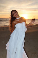 Imogen | Women's Maxi Dress Strapless Satin Summer Wedding Guest