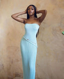 Isadora | Women's Maxi Dress Strapless Knit Summer Party