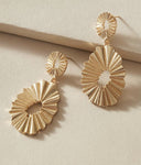 Jade | Women's Earrings Pleated Gold Summer Statement Party