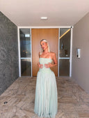 Judith | Women's Maxi Dress Strapless Satin Summer Wedding Guest