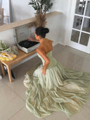 Judith | Women's Maxi Dress Strapless Satin Summer Wedding Guest