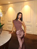 Kaelyn | Women's Maxi Dress One Shoulder Satin Summer Wedding Guest