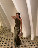 Kaelyn | Women's Maxi Dress One Shoulder Satin Summer Wedding Guest