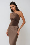 Kaelyn | Women's Maxi Dress One Shoulder Satin Summer Wedding Guest