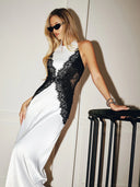 Kaira | Women's Maxi Dress Halter Neck Lace Summer Formal Evening