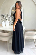 Karina | Women's Maxi Dress Halter Neck Satin Summer Wedding Guest