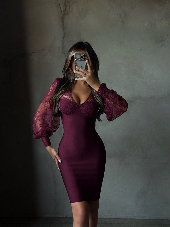 Kate | Women's Midi Dress Bodycon Lace Summer Cocktail Party