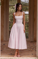 Kaydence | Women's Midi Dress Corset Satin Summer Wedding Guest