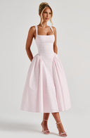 Kaydence | Women's Midi Dress Corset Satin Summer Wedding Guest