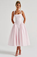 Kaydence | Women's Midi Dress Corset Satin Summer Wedding Guest
