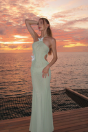 Kaylani | Women's Maxi Dress Halter Neck Mesh Summer Wedding Guest