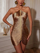 Kaylee | Women's Mini Dress Halter Neck Sequin Summer Cocktail Party