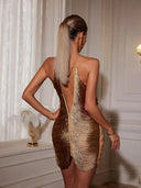 Kaylee | Women's Mini Dress Halter Neck Sequin Summer Cocktail Party