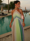 Kendall | Women's Maxi Dress Halter Neck Sequin Summer Wedding Guest
