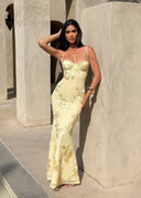 Kiara | Women's Maxi Dress Corset Satin Summer Wedding Guest