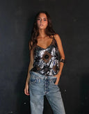Klara | Women's Top V-Neck Sequin Summer Going Out