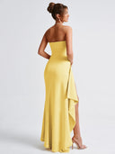 Kristin | Women's Maxi Dress Strapless Satin Summer Wedding Guest