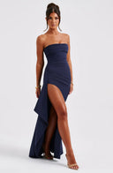 Kristin | Women's Maxi Dress Strapless Satin Summer Wedding Guest