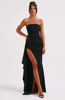 Kristin | Women's Maxi Dress Strapless Satin Summer Wedding Guest