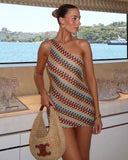 Laury | Women's Mini Dress One Shoulder Knit Summer Party
