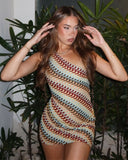 Laury | Women's Mini Dress One Shoulder Knit Summer Party