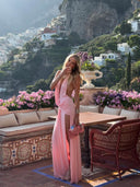 Lilith | Women's Maxi Dress Halter Neck Satin Summer Wedding Guest