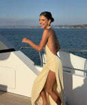 Lilith | Women's Maxi Dress Halter Neck Satin Summer Wedding Guest