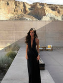 Lilith | Women's Maxi Dress Halter Neck Satin Summer Wedding Guest
