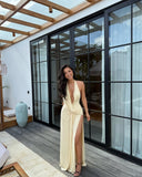 Lilith | Women's Maxi Dress Halter Neck Satin Summer Wedding Guest