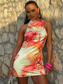 Lillian | Women's Mini Dress Halter Neck Sequin Summer Party