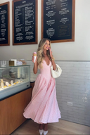 Liora | Women's Midi Dress Halter Neck Satin Summer Wedding Guest