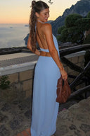 Lola | Women's Two Piece Set Halter Neck Chiffon Summer Party