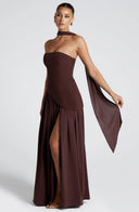 Lucinda | Women's Maxi Dress Strapless Satin Summer Wedding Guest
