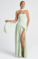 Lucinda | Women's Maxi Dress Strapless Satin Summer Wedding Guest