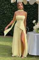 Lucinda | Women's Maxi Dress Strapless Satin Summer Wedding Guest