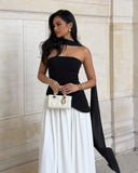 Lucinda | Women's Maxi Dress Strapless Satin Summer Wedding Guest