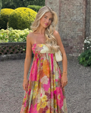 Maelynn | Women's Maxi Dress Strapless Satin Summer Wedding Guest