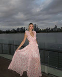 Maeve | Women's Maxi Dress Ruffle Satin Summer Wedding Guest