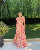 Maeve | Women's Maxi Dress Ruffle Satin Summer Wedding Guest