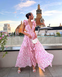 Maeve | Women's Maxi Dress Ruffle Satin Summer Wedding Guest