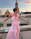 Maeve | Women's Maxi Dress Ruffle Satin Summer Wedding Guest