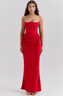 Maisy | Women's Maxi Dress Corset Satin Summer Wedding Guest