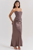 Maisy | Women's Maxi Dress Corset Satin Summer Wedding Guest